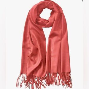 Unisex Large Lightweight Soft Silky Real Cashmere Shawl Wrap Scarf -coral